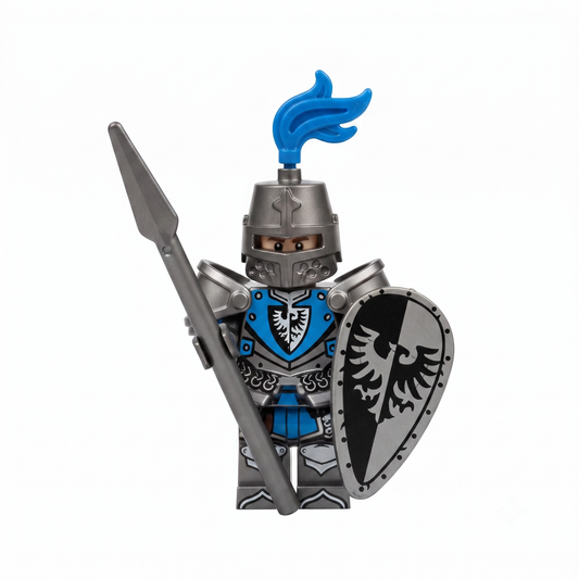 Armored Blue Eagle Knight Castle Soldier Custom Minifigure