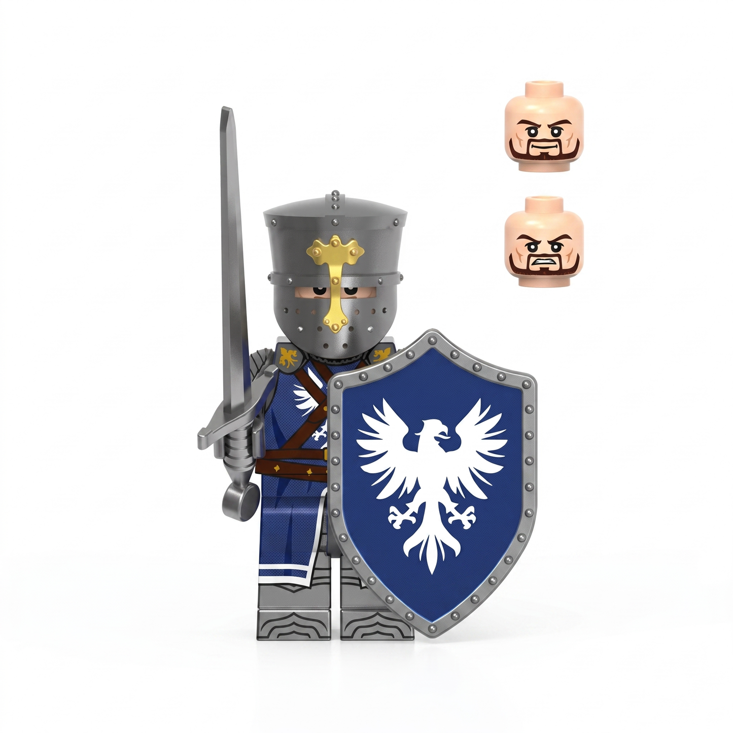 Devine Eagle Knight Castle Soldier Silver Armor Custom Minifigure