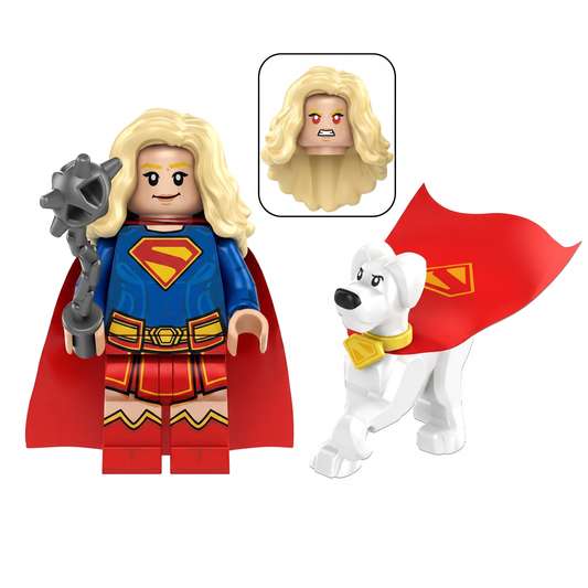 Supergirl with Krypto V2 Superhero Custom Minifigure