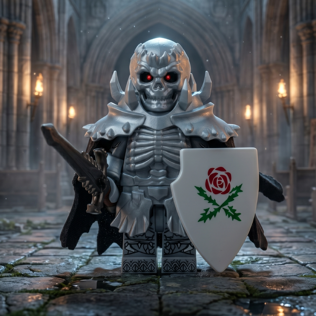 Armored Death White Knight King Castle Soldier Minifigure
