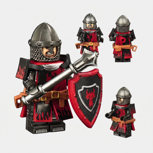 Armored Red Dragon Knight Castle Soldier Custom Minifigure