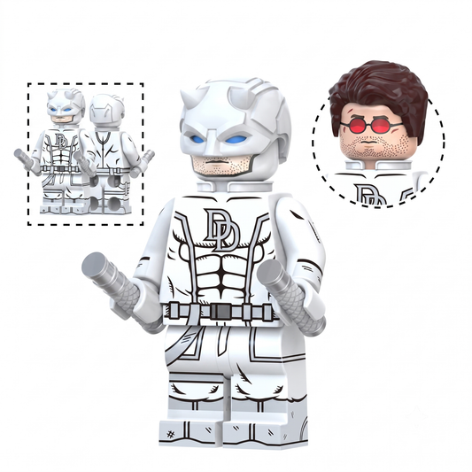 Daredevil White Born Again Season 2 Superhero Custom Minifigure