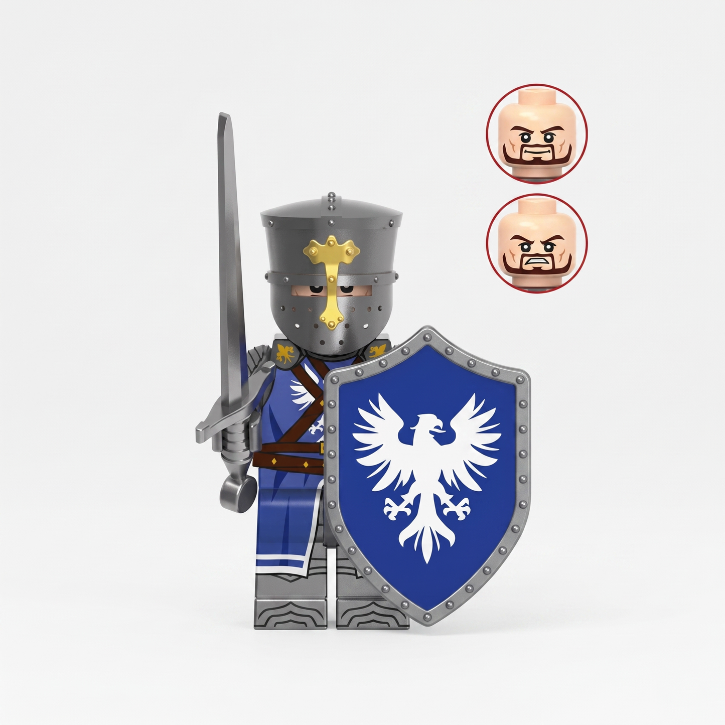 Devine Eagle Knight Castle Soldier Silver Armor Custom Minifigure