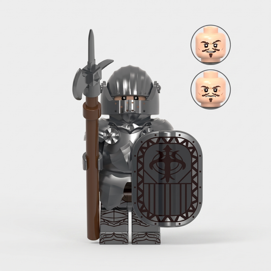 Gothic Knight Castle Soldier Silver Armor Custom Minifigure