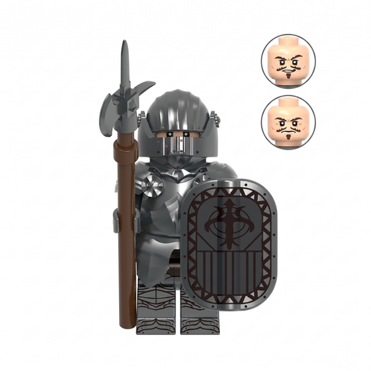 Gothic Knight Castle Soldier Silver Armor Custom Minifigure