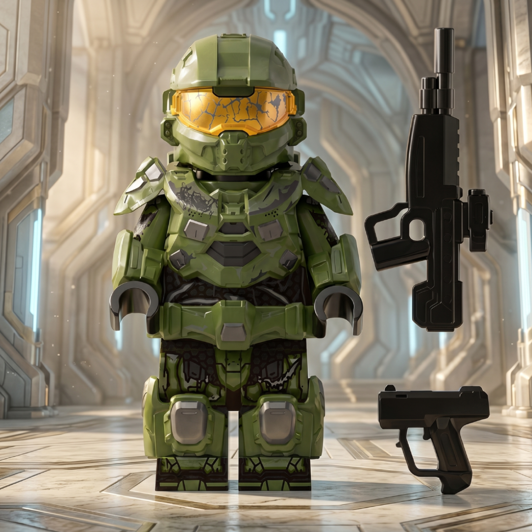 Halo Spartan Master Chief Green Video Game Super Soldier Minifigure