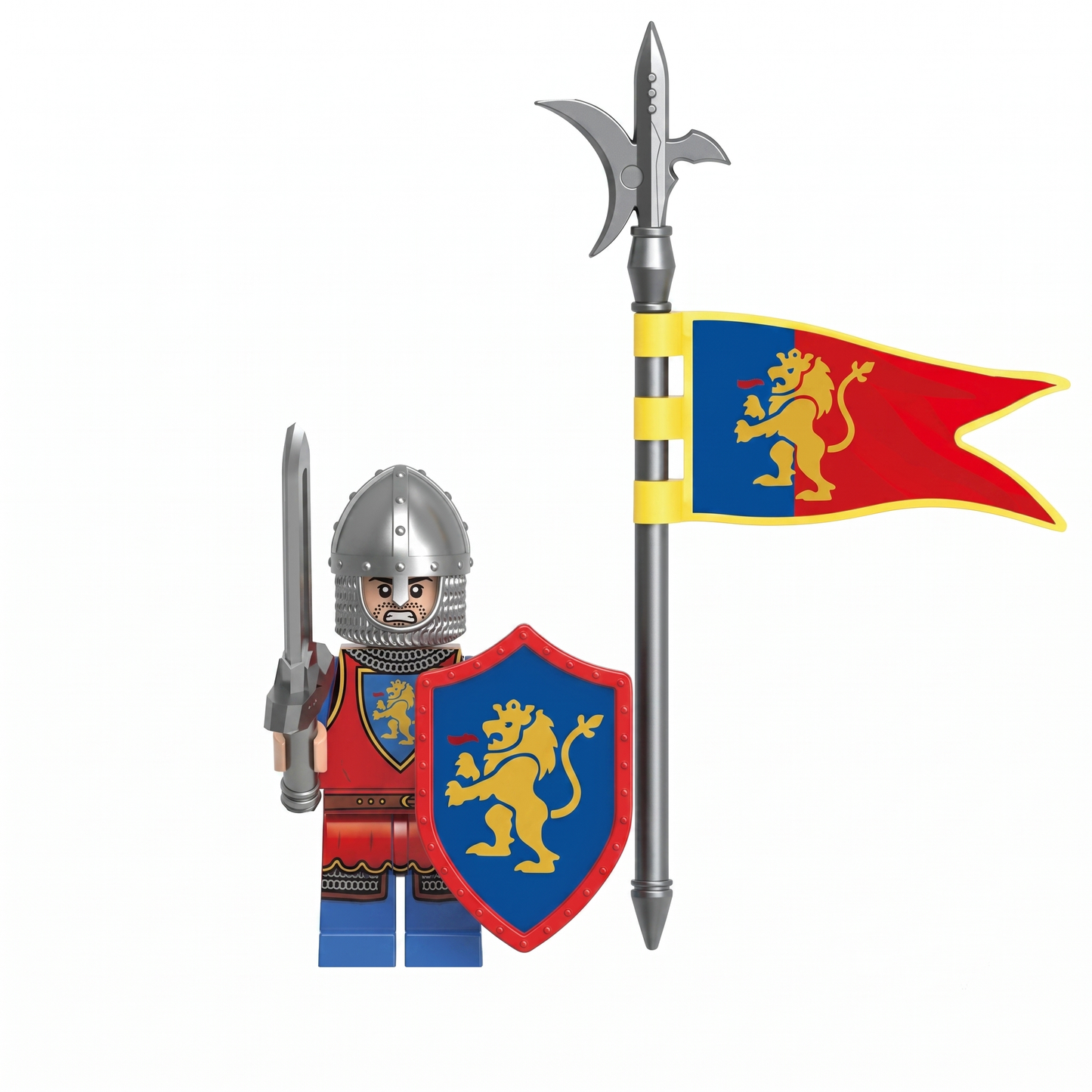 Lion Knight Castle Soldier with pennant Minifigure