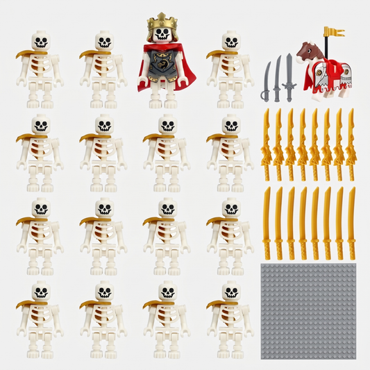 Set of 12 Skeleton Warrior and King Custom Minifigures