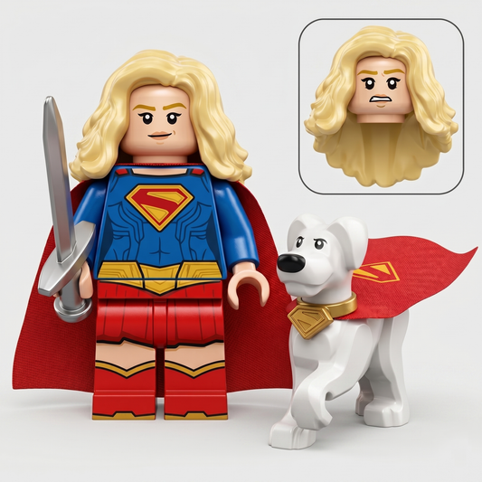 Supergirl with Krypto Superhero Custom Minifigure