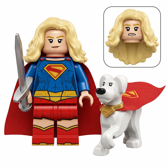Supergirl with Krypto Superhero Custom Minifigure