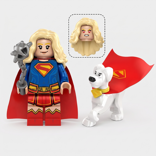 Supergirl with Krypto V2 Superhero Custom Minifigure