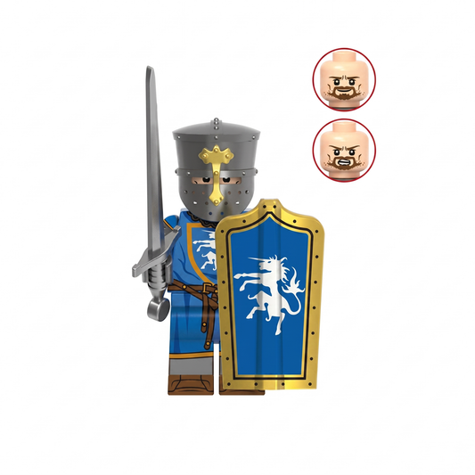 Unicorn Knight Castle Soldier Silver Armor Custom Minifigure