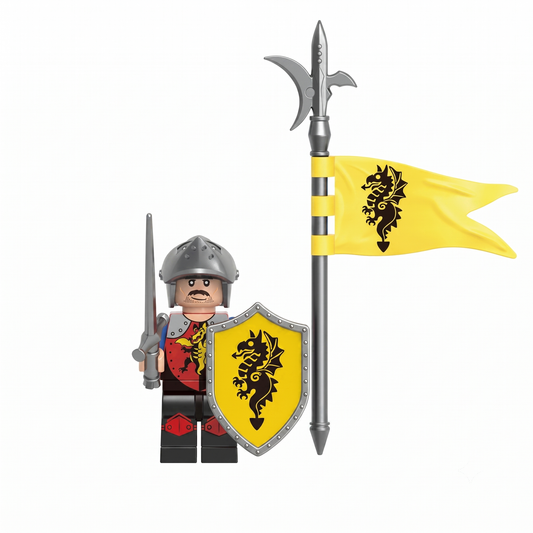 Yellow Dragon Knight Castle Soldier with Pennant Minifigure